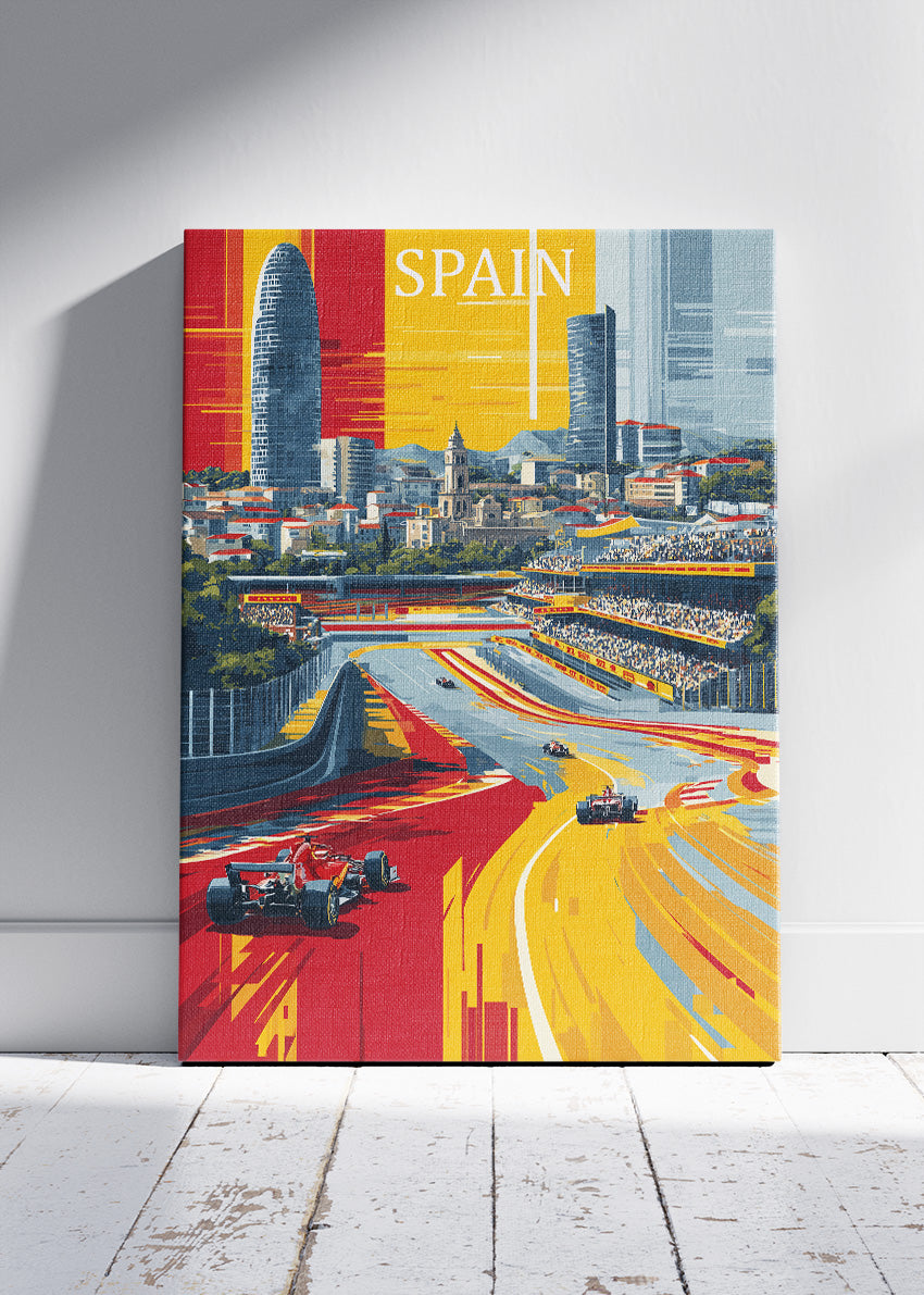 Spain Barcelona Formula 1 Circuit Canvas Print & Poster – AI PRINT LAB