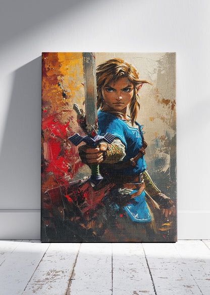 The Legend of Zelda Breath of the Wild Wall Art Poster & Canvas – Link Warrior Portrait Gaming Artwork