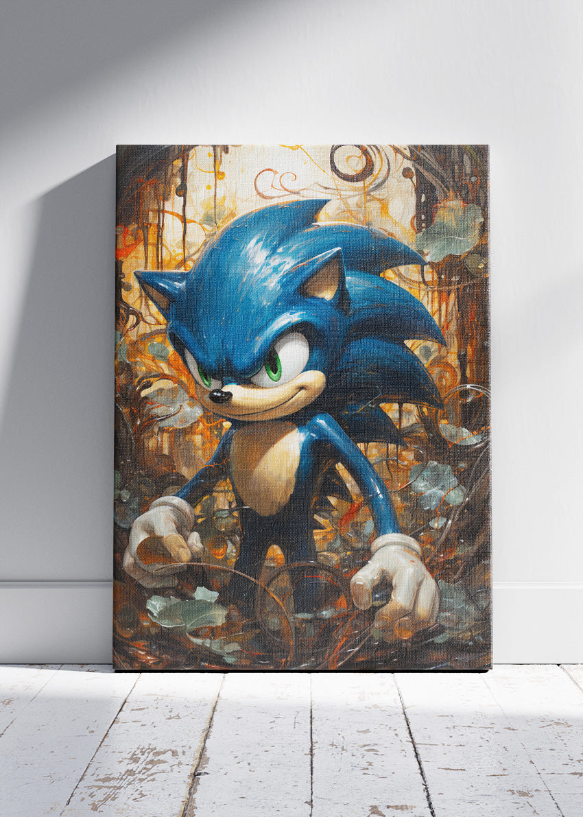 Sonic the Hedgehog Wall Art Poster & Canvas – Painterly Sonic Character Gaming Artwork
