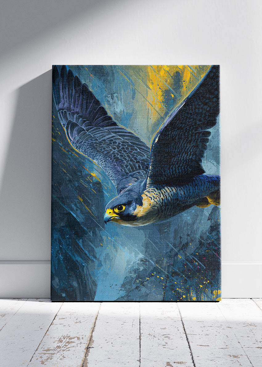 Peregrine Falcon Wall Art Poster & Canvas Print – Powerful Bird of Prey Illustration