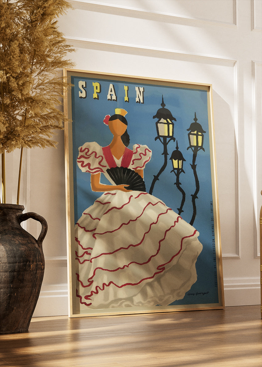 Spain Flamenco Dancer Poster & Canvas Print – Vintage Spanish Travel Art