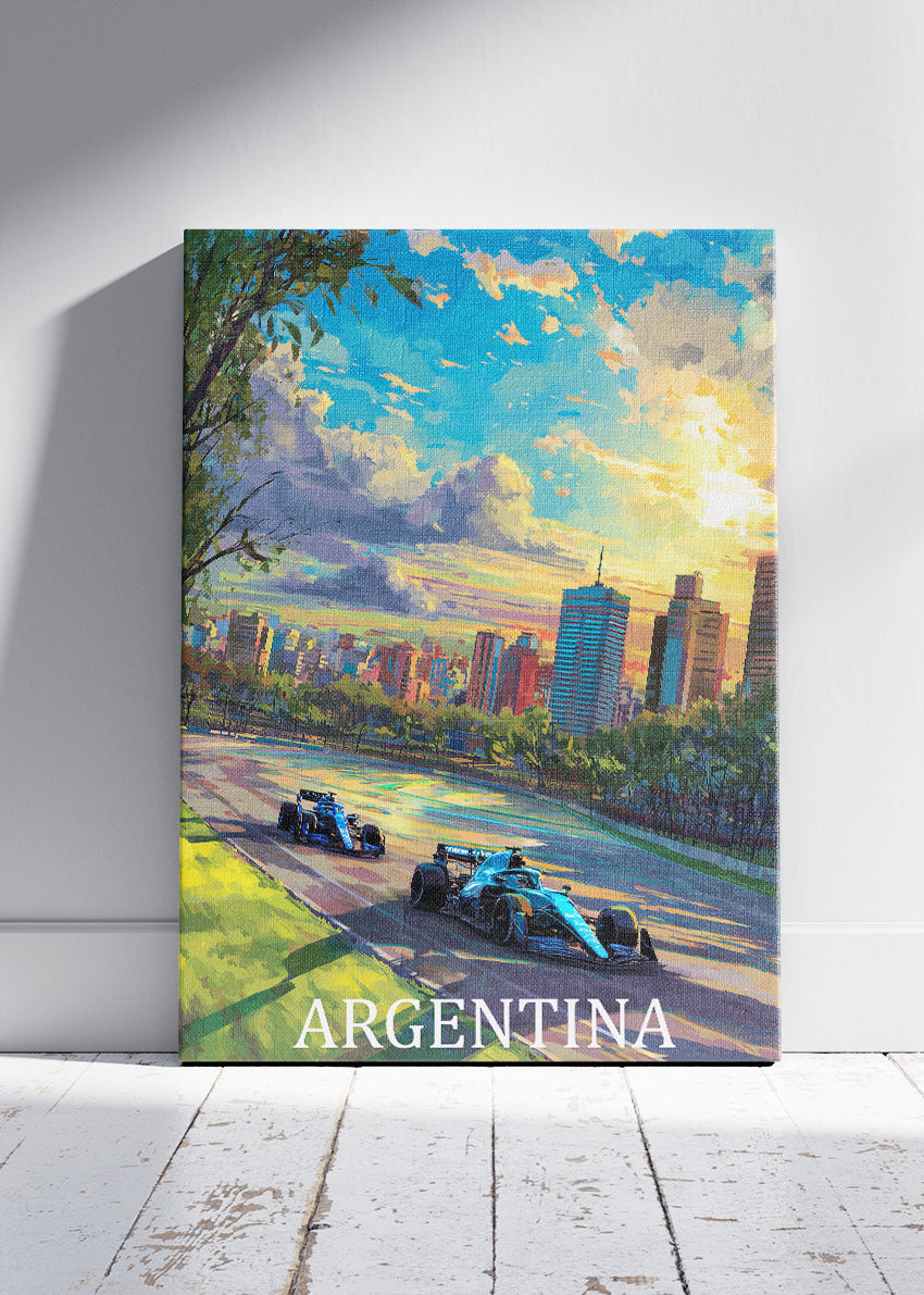Argentina Formula Racing Landscape Poster & Canvas Print | Scenic Motorsport Wall Art