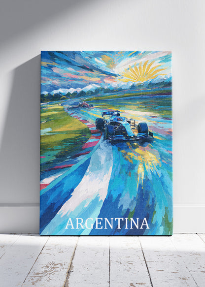 Argentina Formula Racing Sunrise Poster & Canvas Print | Expressive Motorsport Wall Art