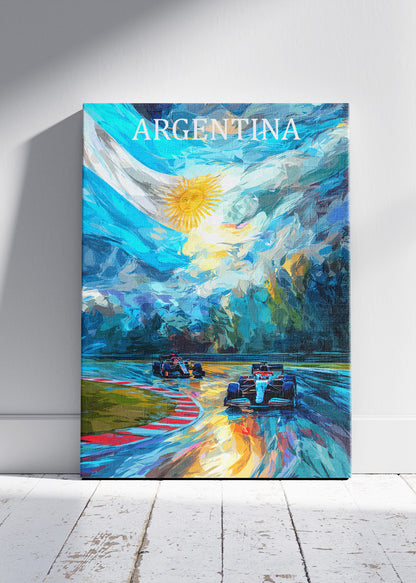 Argentina Formula Racing National Colors Poster & Canvas Print | Expressive Motorsport Wall Art