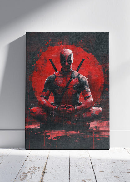 Deadpool – Red Zen Warrior Canvas & Poster Print – AI PRINT LAB