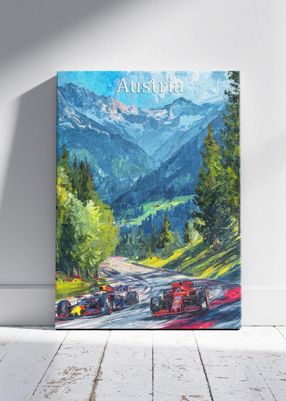 Austria Formula Racing Alpine Circuit Poster & Canvas Print | Scenic Motorsport Wall Art