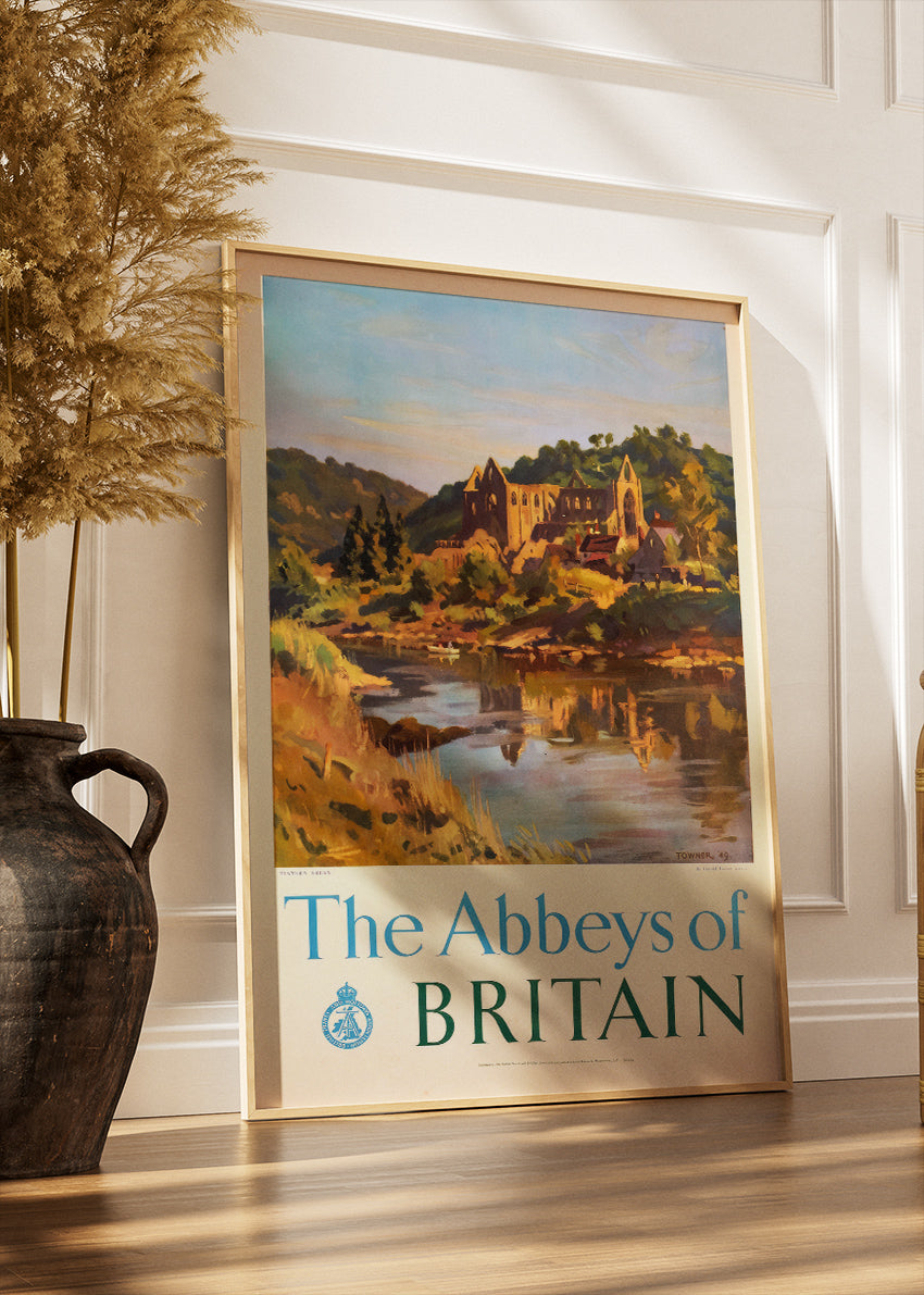 The Abbeys of Britain Wall Art – Vintage Travel Poster and Canvas Print