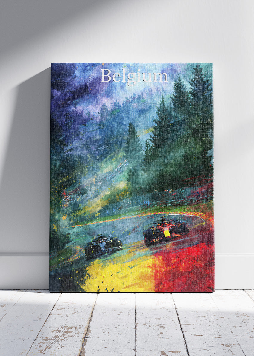 Belgium Formula 1 Poster & Canvas | Spa-Francorchamps Racing Wall Art