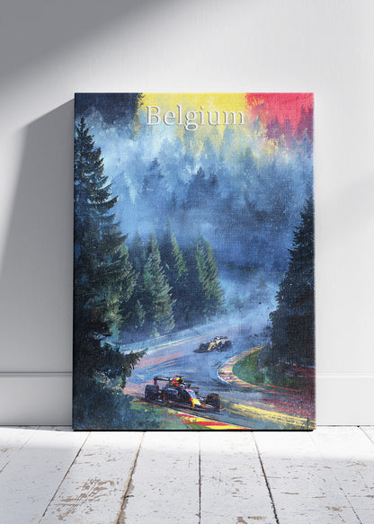 Belgium Formula 1 Racing Poster & Canvas | Spa-Inspired Motorsport Wall Art