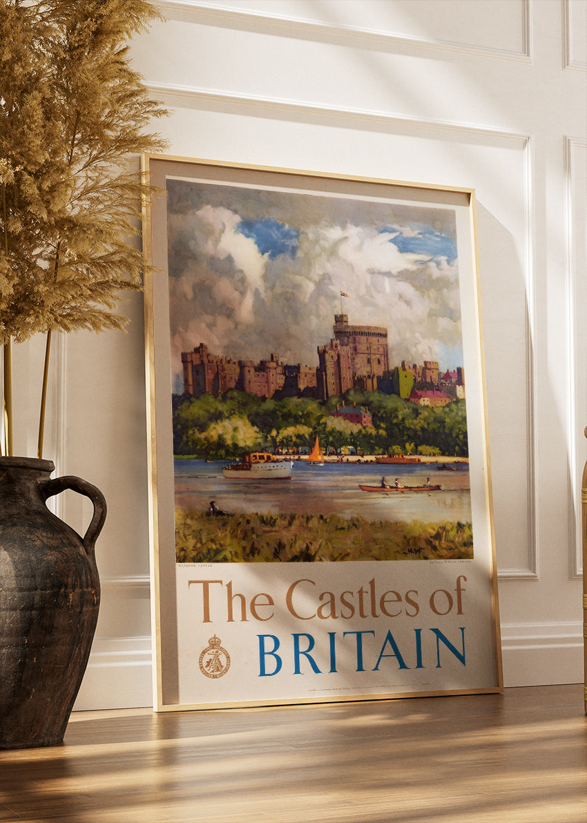 The Castles of Britain Wall Art – Vintage Travel Poster and Canvas Print