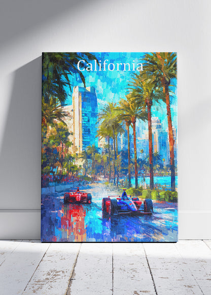 California Formula One Street Circuit Poster & Canvas | West Coast Motorsport Wall Art