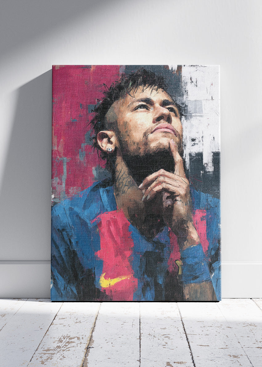 FC Barcelona Neymar Jr Wall Art | Artistic Football Icon Poster & Canvas