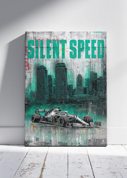 Silent Speed Formula 1 Poster Canvas Print – Modern Urban Racing Wall Art – AI PRINT LAB