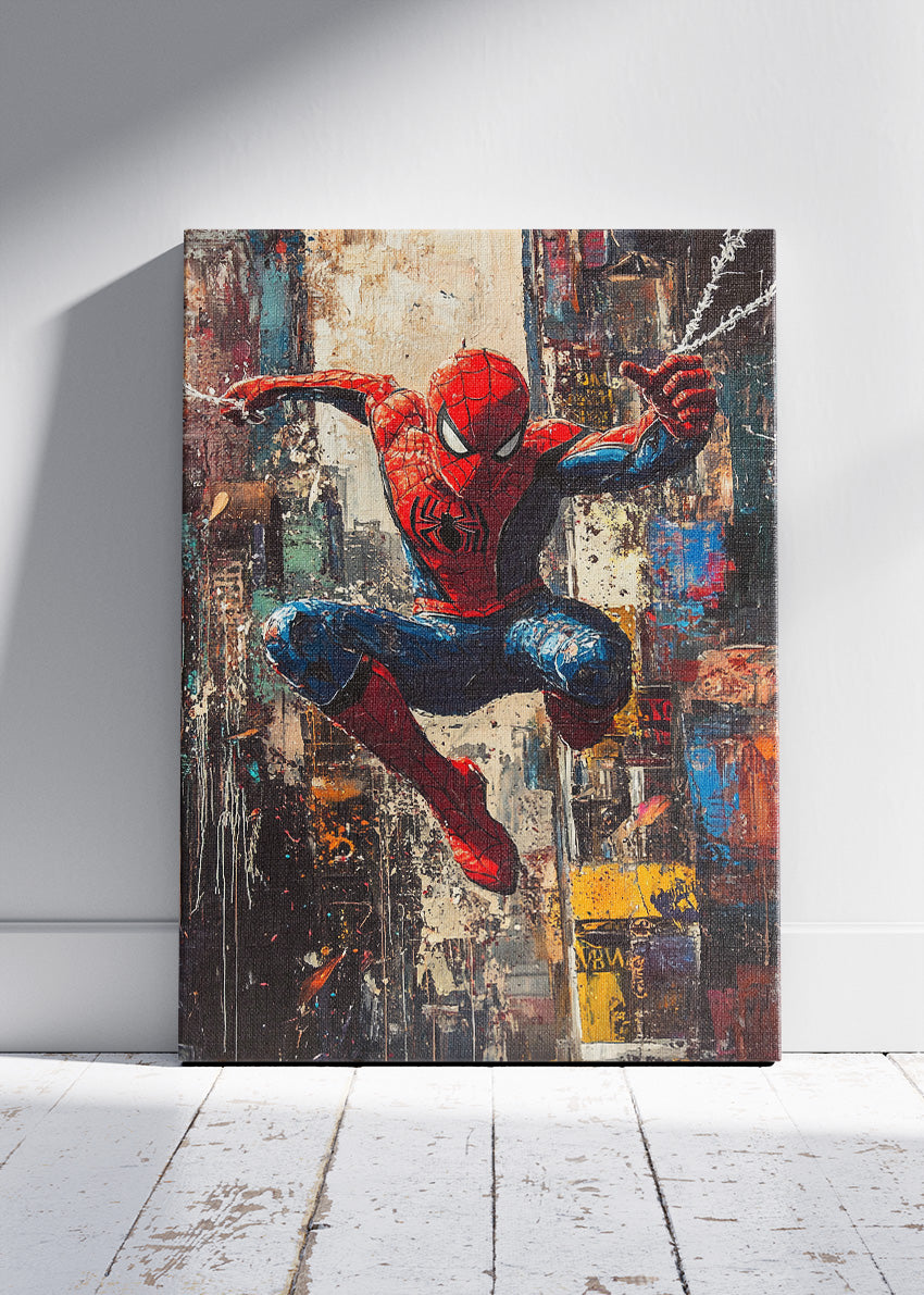 Spider-Man – Urban Action Street Art Canvas & Poster Print – AI PRINT LAB