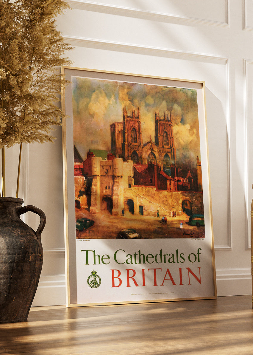 The Cathedrals of Britain Wall Art – Vintage Travel Poster and Canvas Print