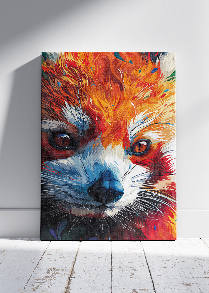 Red Panda Canvas Print & Poster – Vibrant Modern Animal Wall Art