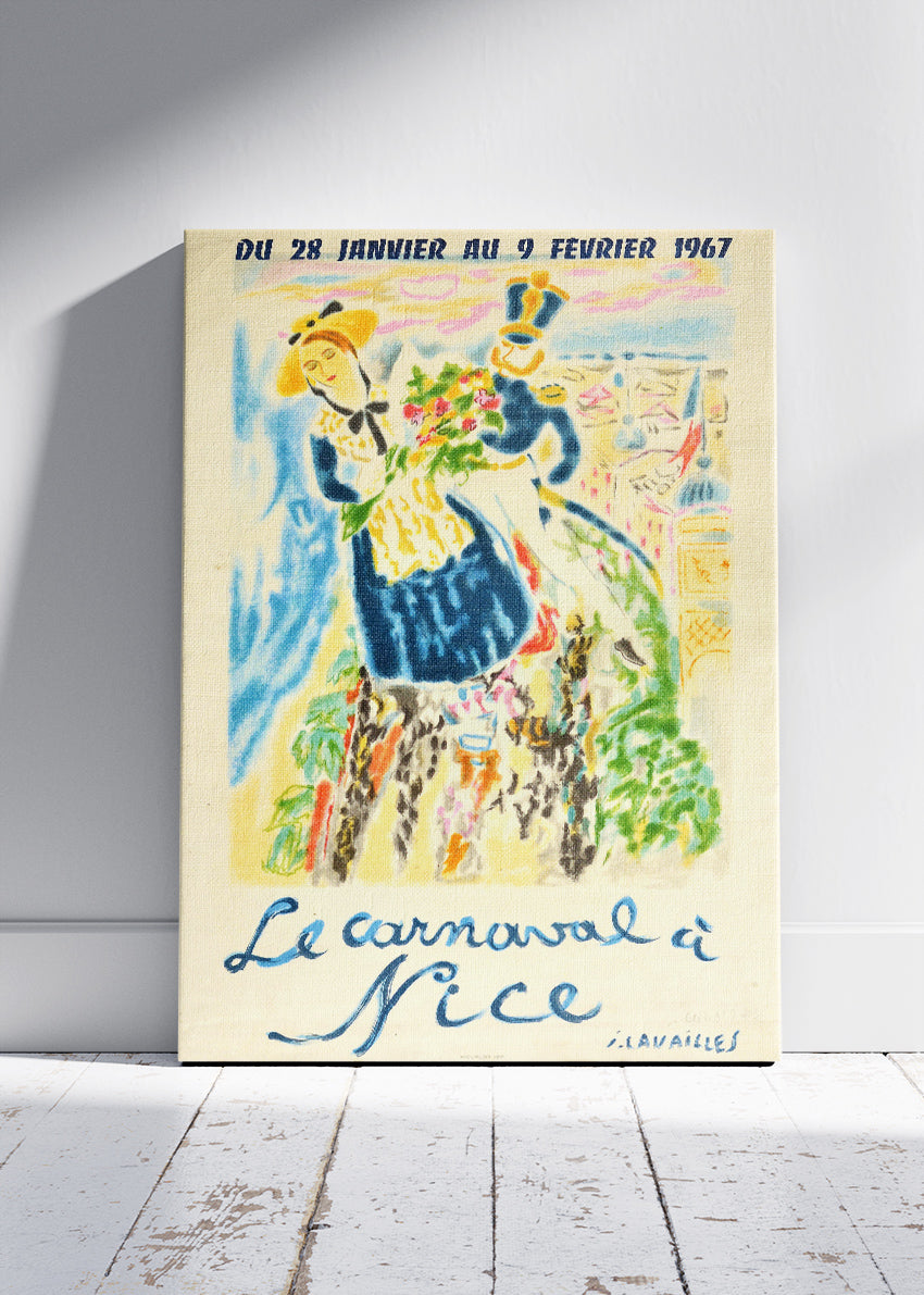 Nice Carnival 1967 Poster & Canvas Print – Vintage French Festival Art