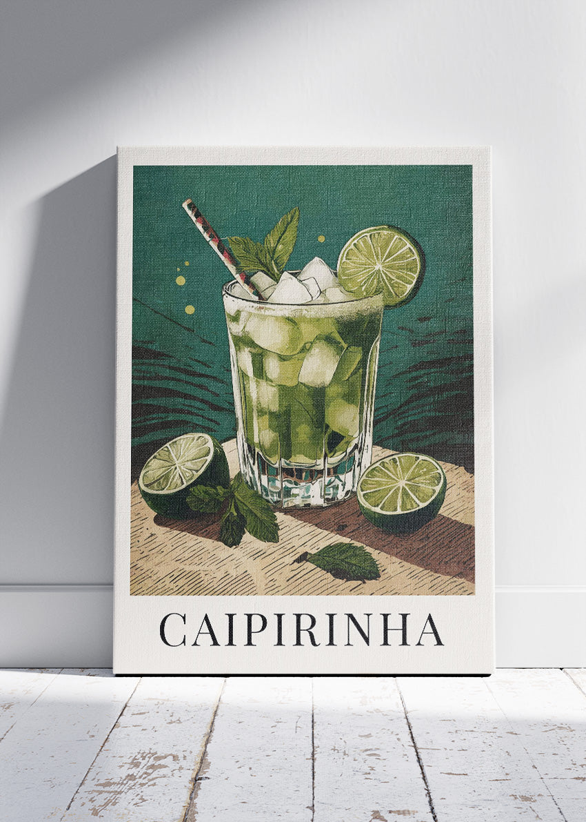 Caipirinha Cocktail Poster & Canvas Print | Classic Lime Bar Wall Art