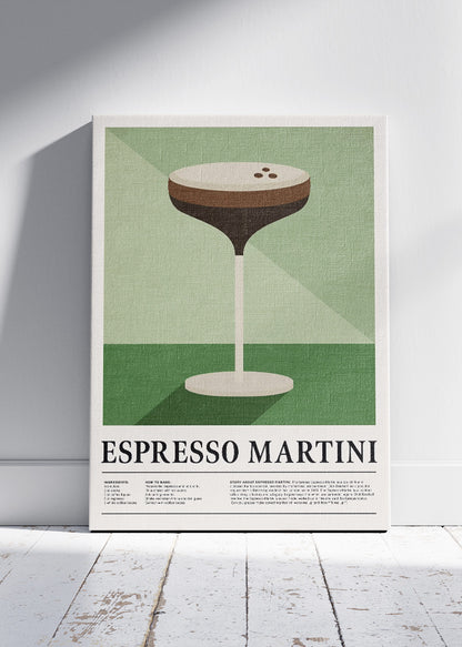 Espresso Martini Cocktail Art Poster & Canvas Print – Minimal Bar Wall Art