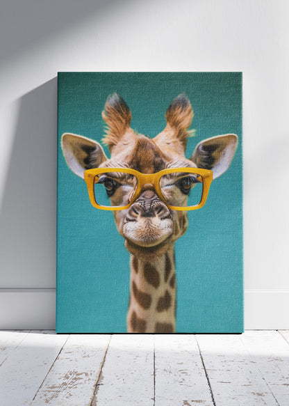 Funny Giraffe Poster & Canvas Print – Cute Animal Art with Glasses
