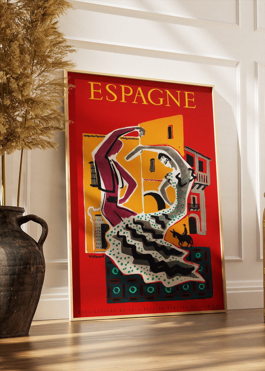 Espagne Spain Poster & Canvas Print – Vintage Flamenco Dancer Spanish Travel Art