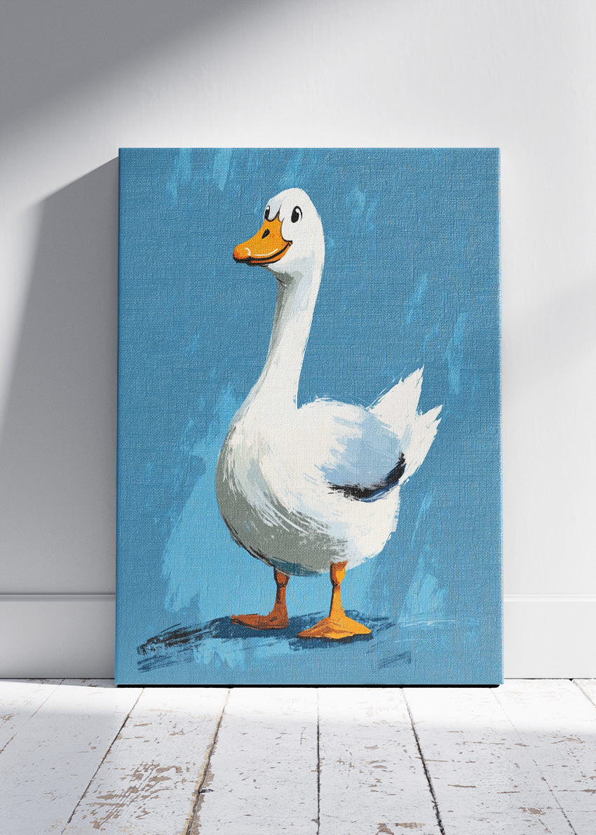 Cute Duck Canvas Print & Poster – Playful Farm Animal Wall Art
