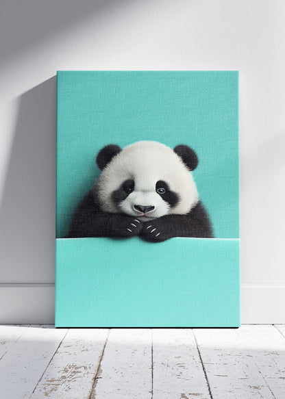 Cute Baby Panda Poster & Canvas Print – Minimalist Animal Art