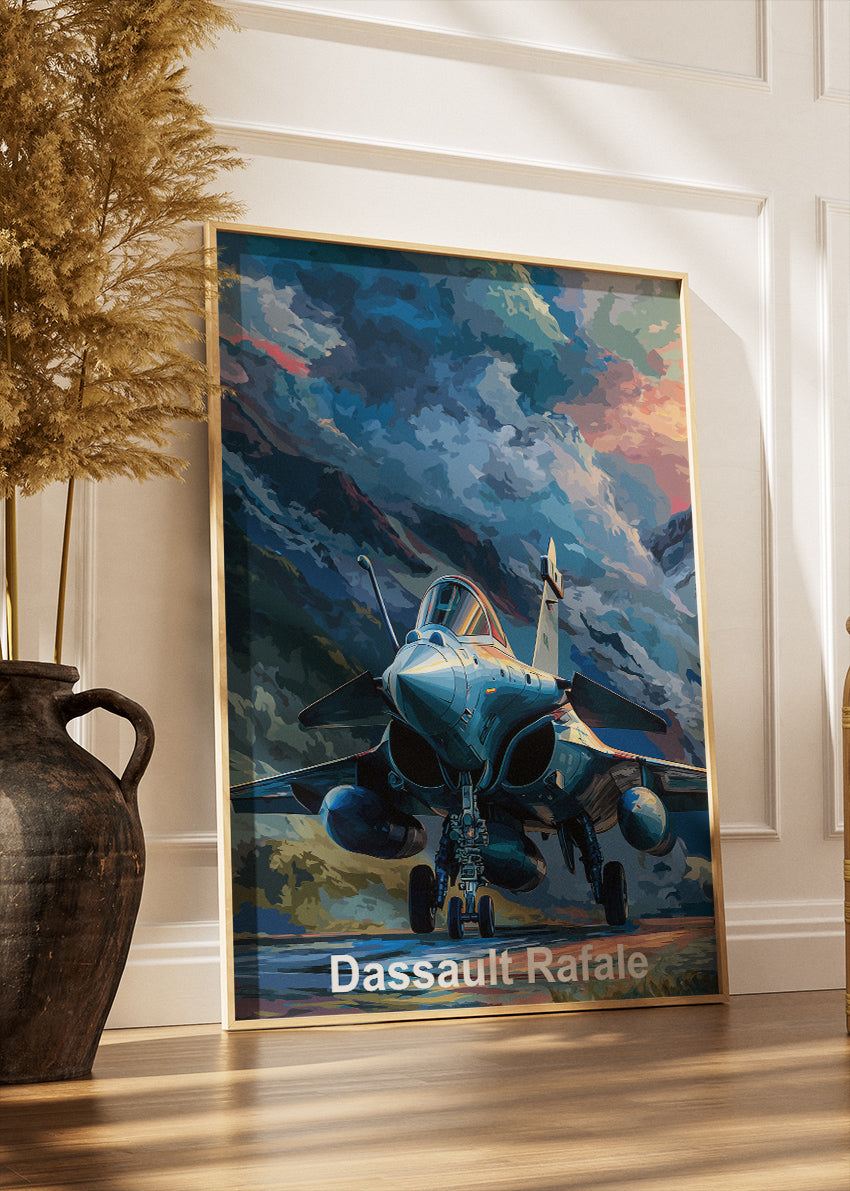 Dassault Rafale Fighter Jet Poster & Canvas Print – Stormy Aviation Art – Aiprintlab