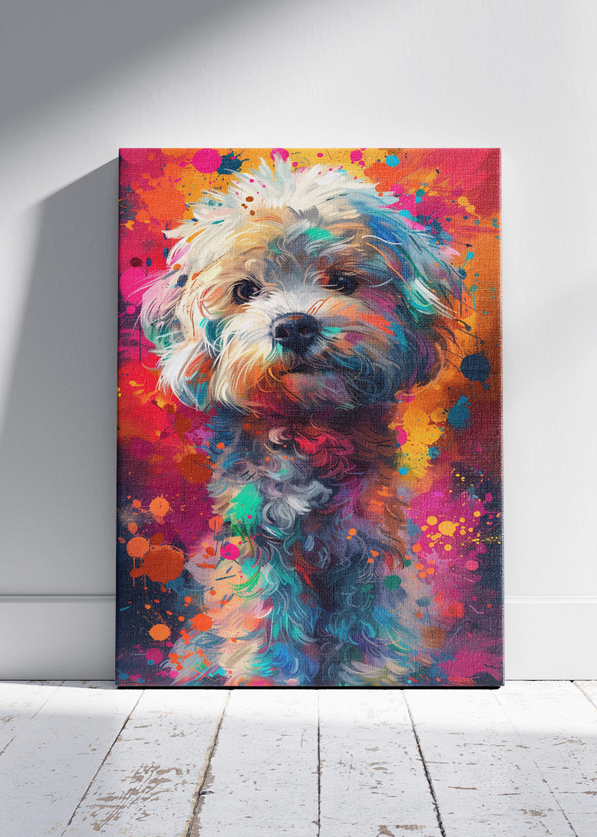 Colorful Dog Canvas Print & Poster – Vibrant Pop Art Pet Wall Decor