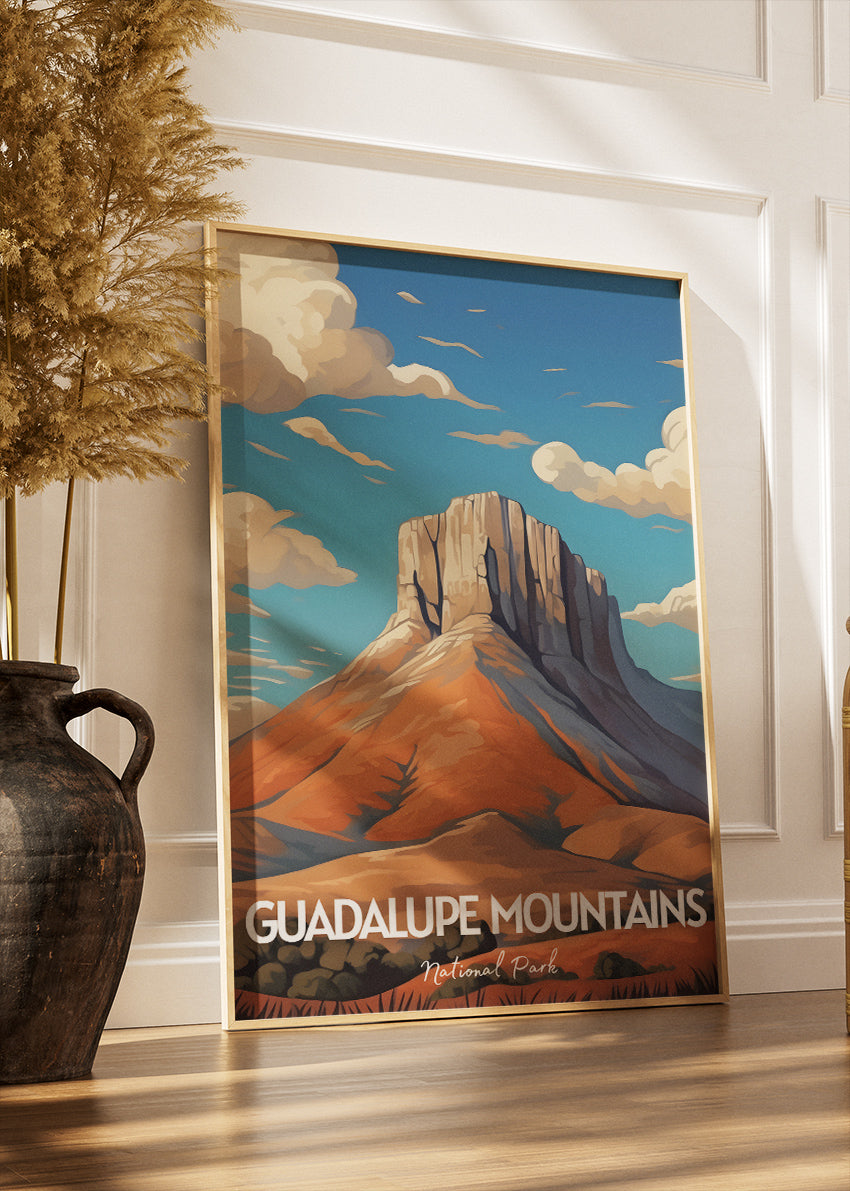 Guadalupe Mountains National Park Poster & Canvas Print – El Capitan Texas Desert Landscape Wall Art