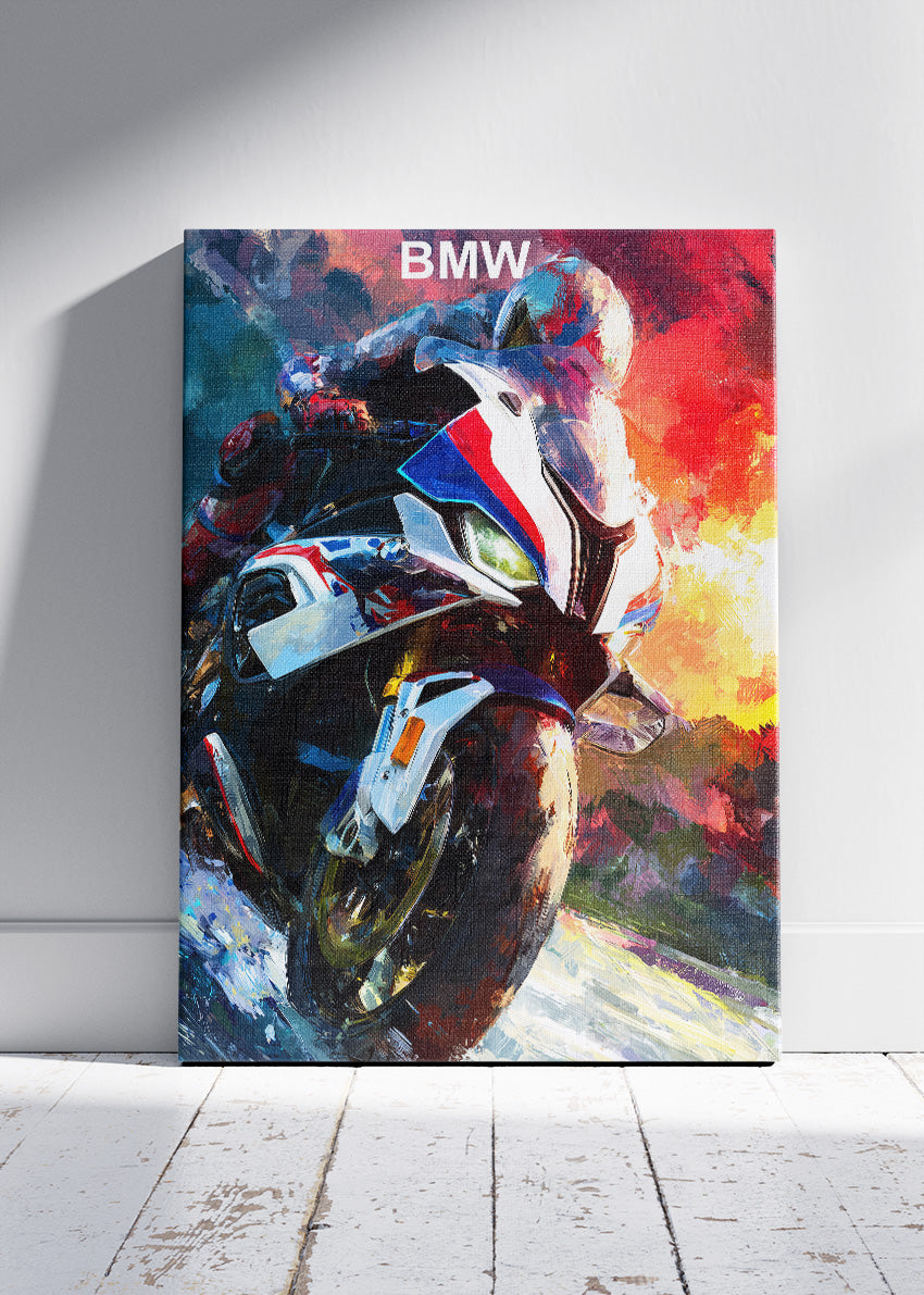 BMW Superbike Racing Wall Art Poster & Canvas