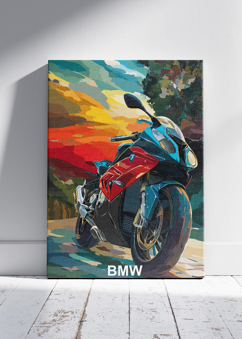 BMW Superbike Performance Art Poster & Canvas