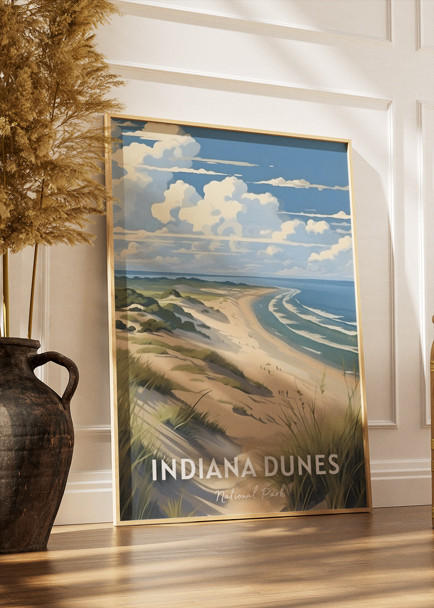 Indiana Dunes National Park Poster & Canvas Print – Lake Michigan Beach Dunes Landscape Wall Art
