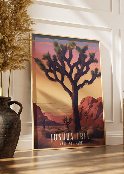 Joshua Tree National Park Poster & Canvas Print – Desert Sunset Landscape Wall Art