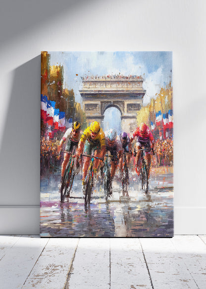 Tour de France Champs-Élysées Cycling Art Print & Canvas – Paris Peloton Finish Wall Art