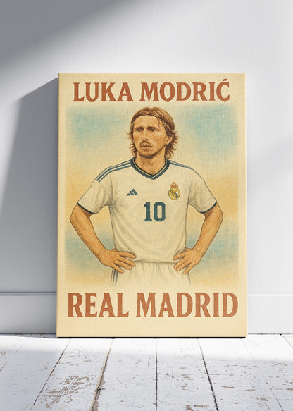 Luka Modrić Real Madrid Football Wall Art | Midfield Maestro Poster & Canvas