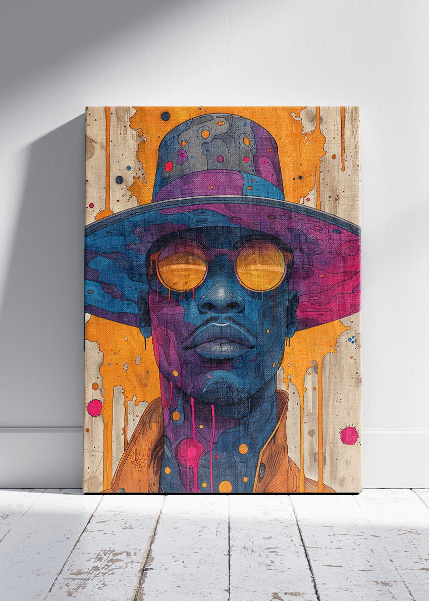 Modern Afro Pop Art Portrait Canvas & Poster Print – AI PRINT LAB