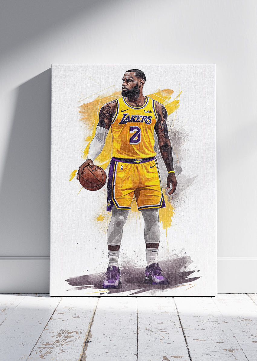 LeBron James Art Print & Canvas – Los Angeles Lakers Basketball Wall Art