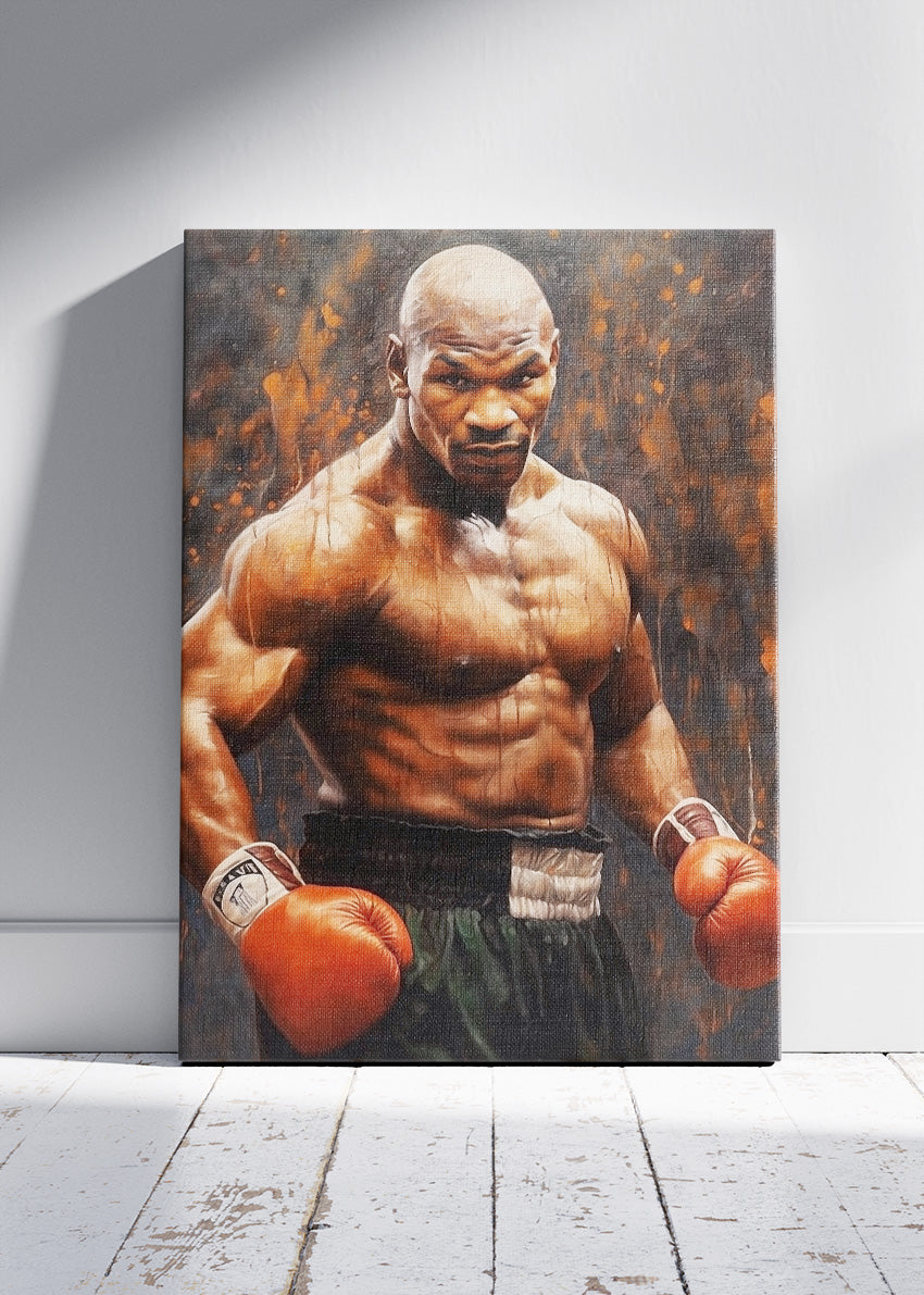 Mike Tyson Boxing Legend Portrait Poster & Canvas Art Print – Power and Intensity Wall Art
