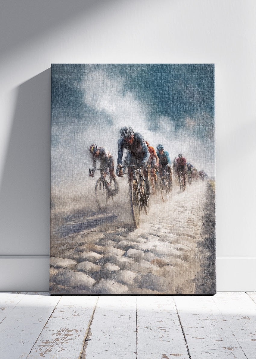Classic Cobbled Road Cycling Art Print & Canvas – Monument Race Peloton