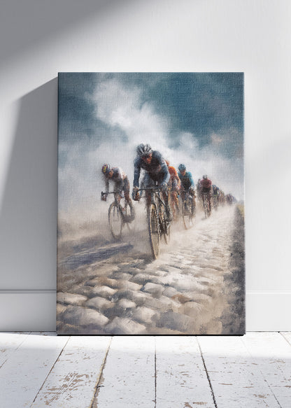 Classic Cobbled Road Cycling Art Print & Canvas – Monument Race Peloton