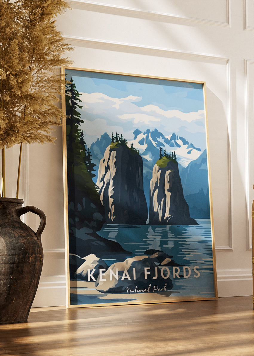 Kenai Fjords National Park Poster & Canvas Print – Alaska Coastal Fjord Landscape Wall Art