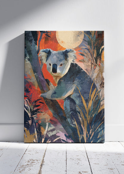 Koala Poster & Canvas Print – Colorful Jungle Wildlife Art