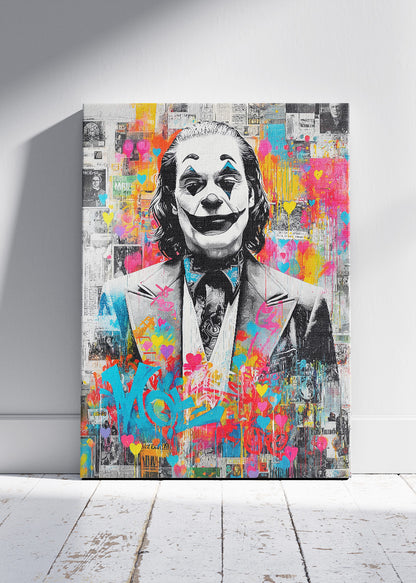 Joker – Urban Graffiti Collage Canvas & Poster Print – AI PRINT LAB