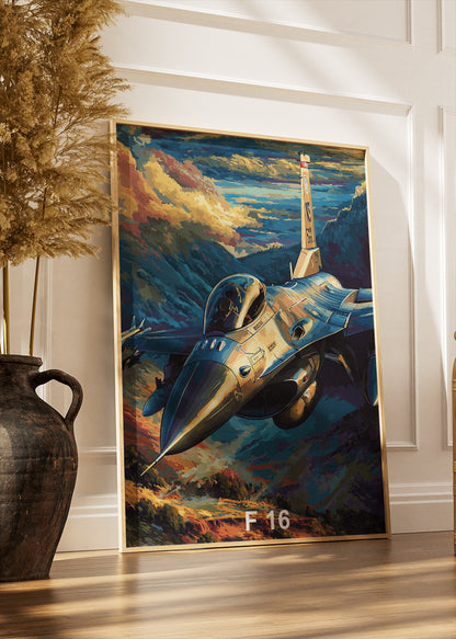 F-16 Fighting Falcon Jet Poster & Canvas Print – Modern Fighter Aircraft Art – Aiprintlab