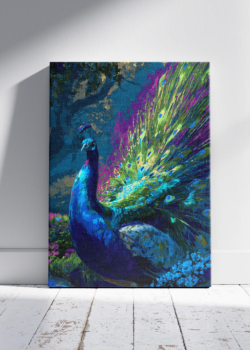 Peacock Poster & Canvas Print – Vibrant Exotic Bird Artwork