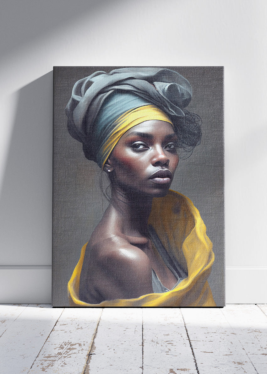 Golden Veil Elegance Portrait Canvas & Poster Print – AI PRINT LAB
