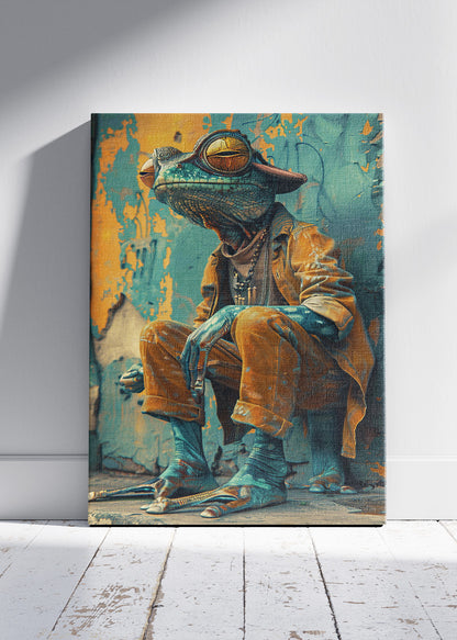 Urban Frog Character Poster & Canvas Print – Colourful Street Art Style