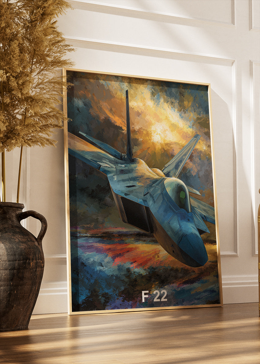 F-22 Raptor Poster & Canvas Print – Stealth Fighter Jet Wall Art