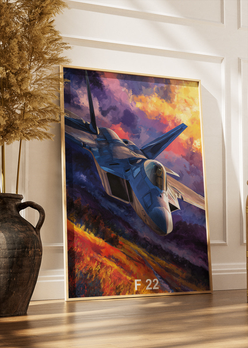 F-22 Raptor Poster & Canvas Print – Stealth Fighter Jet Wall Art